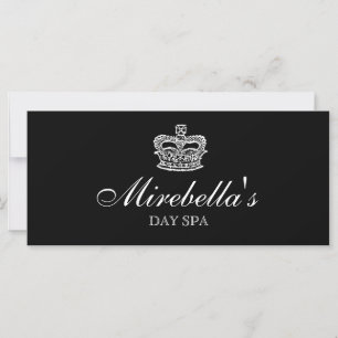 Carte Certificat cadeau de salon Couronne noir blanc