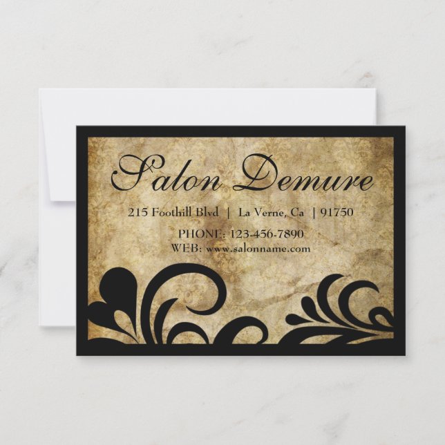 Carte Certificat cadeau de salon moderne sophistiqué (Devant)