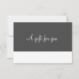 Carte Certificat cadeau de script minimaliste