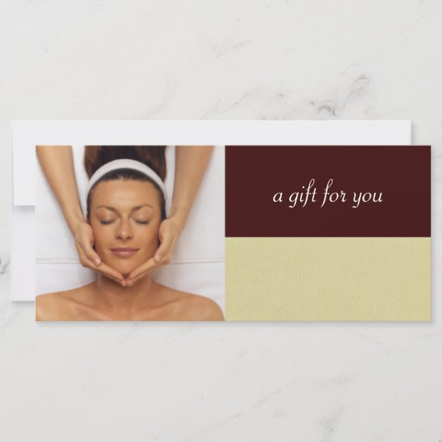 Carte Certificat-cadeau de Spa de jour ou de massothérap (Devant)