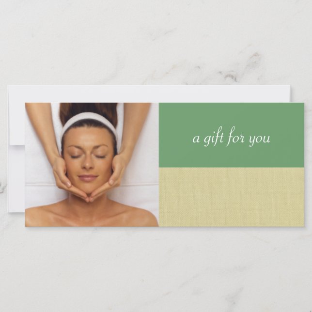 Carte Certificat-cadeau de Spa de jour ou de massothérap (Devant)