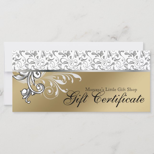 Carte Certificat-cadeau de vacances élégant - Fleurs de  (Devant)