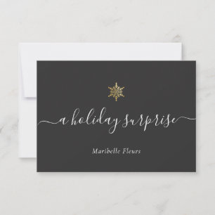 Carte Certificat cadeau de vacances moderne Gold Snowfla