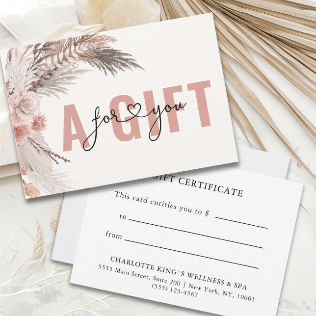 CARTE CERTIFICAT CADEAU D'ENTREPRISE | BOHO (BUSINESS GIFT CERTIFICATE | BOHO)