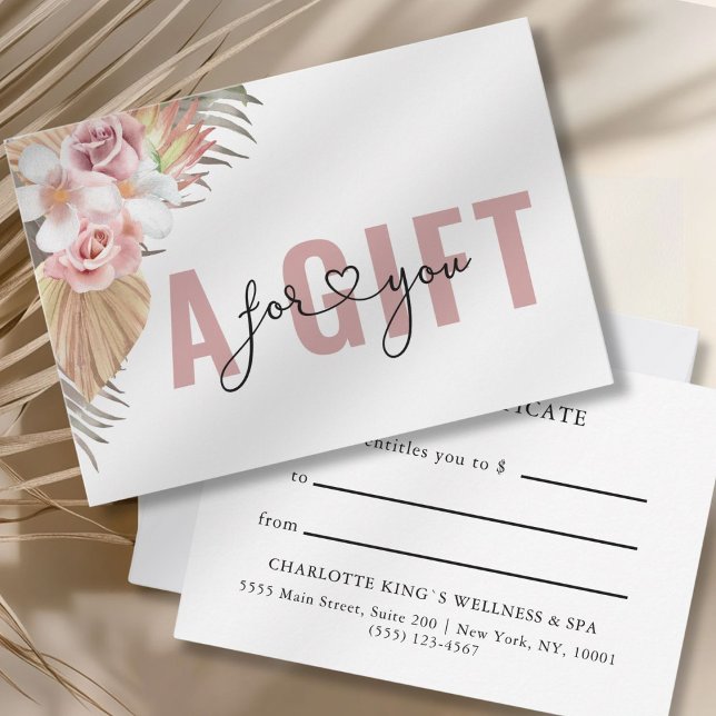 CARTE CERTIFICAT CADEAU D'ENTREPRISE | BOHO (BUSINESS GIFT CERTIFICATE | BOHO)