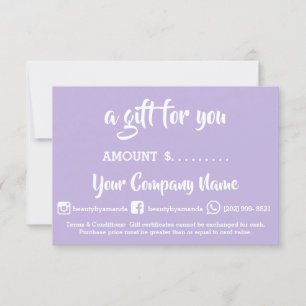 Carte Certificat cadeau d'entreprise Boutique en ligne p