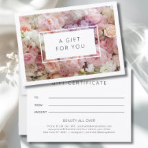 Certificat-cadeau d'entreprise floral moderne