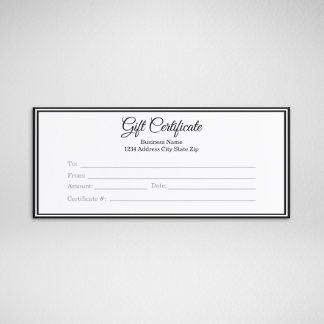 Carte Certificat-cadeau d'entreprise - Fournitures de va