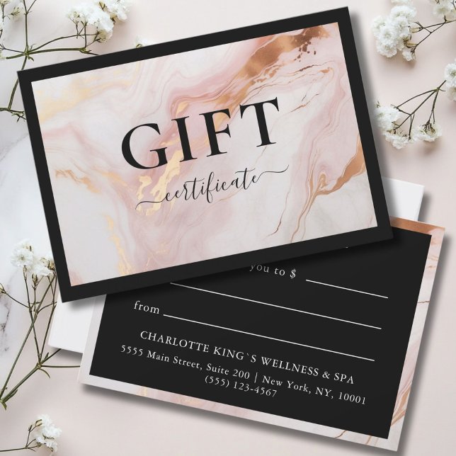CARTE CERTIFICAT CADEAU D'ENTREPRISE | MARBLE OR BLUSH (BUSINESS GIFT CERTIFICATE | MARBLE GOLD BLUSH)