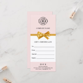 Carte Certificat Cadeau d'Entreprise Moderne et Élégant