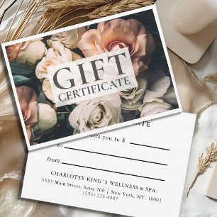 Carte CERTIFICAT CADEAU D'ENTREPRISE   Moderne   Floral 