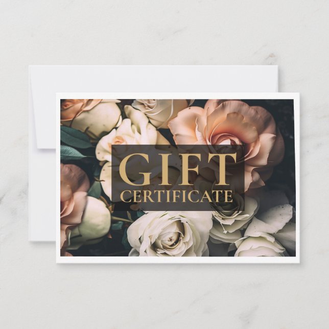 Carte CERTIFICAT CADEAU D'ENTREPRISE | Moderne | Floral  (Devant)