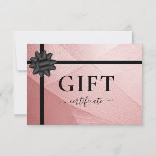 Carte CERTIFICAT CADEAU D'ENTREPRISE   Ruban   Rose clai