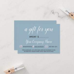 Carte Certificat cadeau d'entreprise Simply Logo Social 