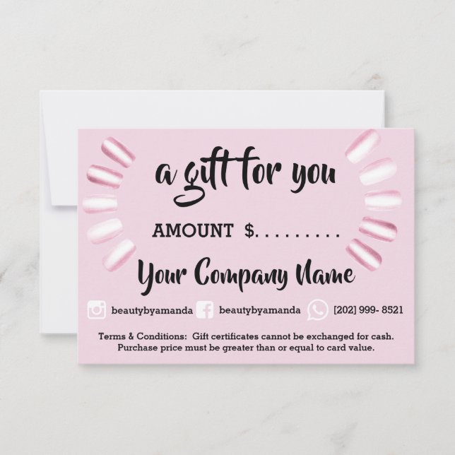 Carte Certificat cadeau d'entreprise Simply Social Nails (Devant)