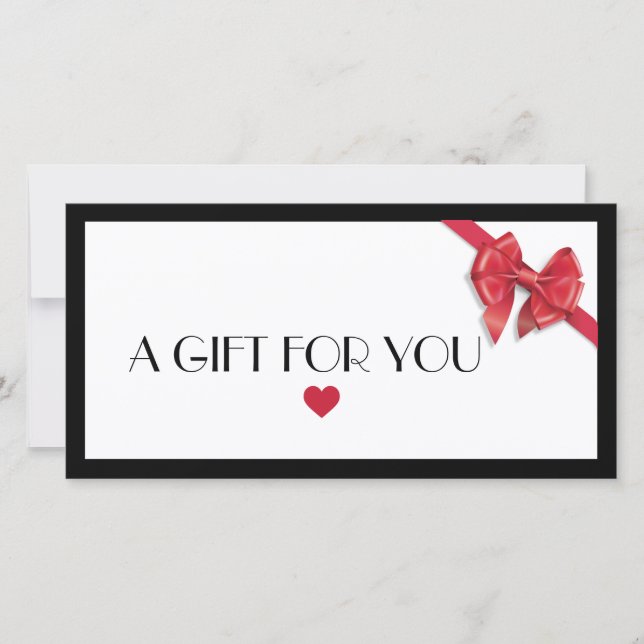 Carte Certificat cadeau du logo Black and Red heart (Devant)