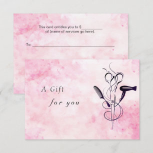 Carte Certificat-cadeau du salon de beauté aquarelle ros