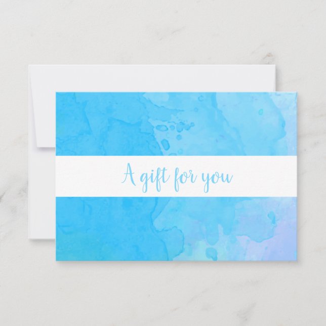 Carte Certificat cadeau Elegant Blue Watercolor (Devant)