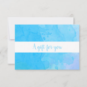 Carte Certificat cadeau Elegant Blue Watercolor