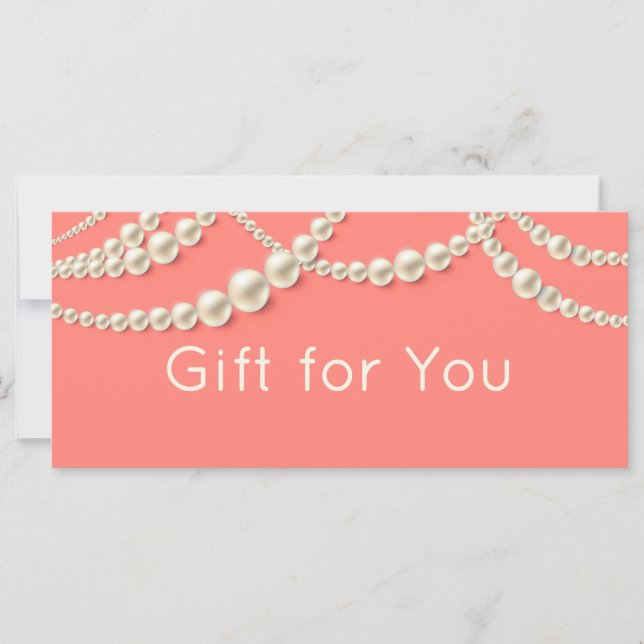 Carte Certificat cadeau Elegant Coral & Pearl (Devant)