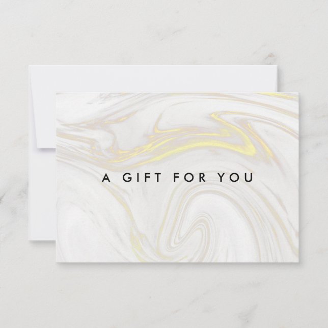 Carte Certificat cadeau Elegant Gold Marble (Devant)