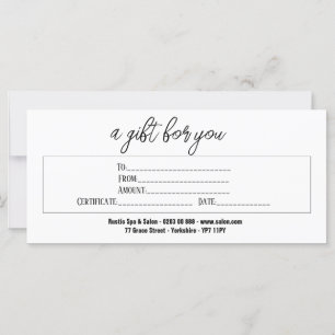 Carte Certificat cadeau Élégant pour écriture manuscrite