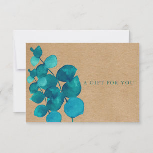 Carte Certificat Cadeau Élégant Rustique Feuilles d'Euca