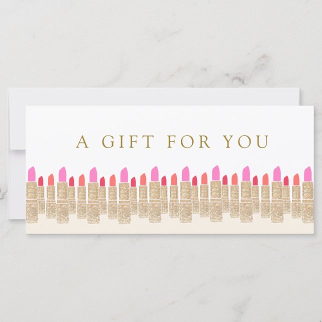 Carte Certificat cadeau en bâton à lèvres Sequin or Salo (Devant)