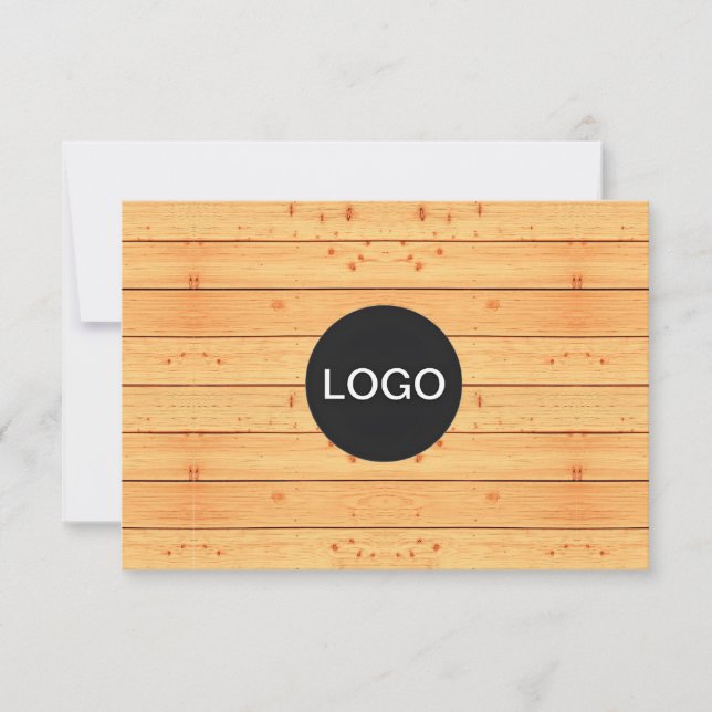 Carte Certificat Cadeau en Bois Rustique (Carte de Logo  (Devant)