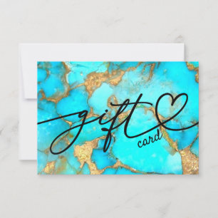 Carte certificat cadeau en pierre turquoise