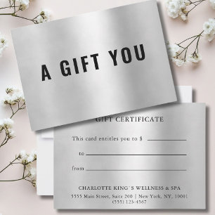 Carte CERTIFICAT CADEAU ENTREPRISE Or