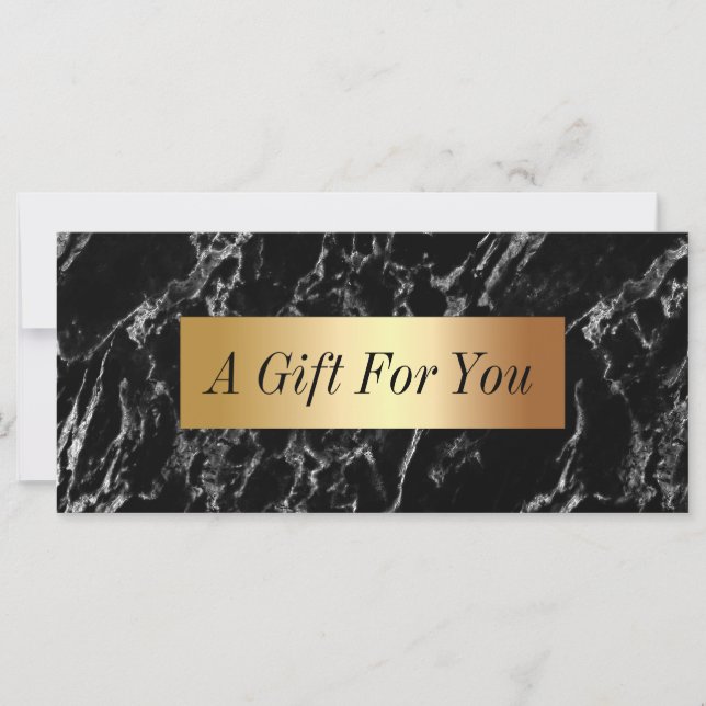 Carte Certificat cadeau | Étiquette moderne en marbre fo (Devant)