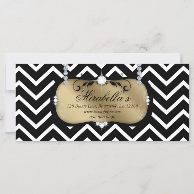 Carte Certificat cadeau Fashion Salon Bijoux Chevron (Devant)