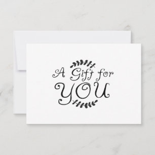 Carte Certificat cadeau Feuille Laurel noir et blanc