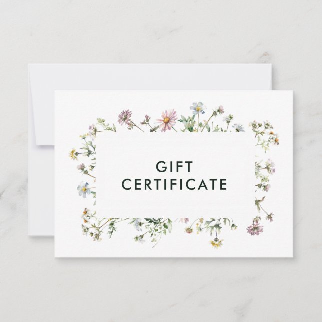 Carte Certificat cadeau fleur sauvage (Devant)
