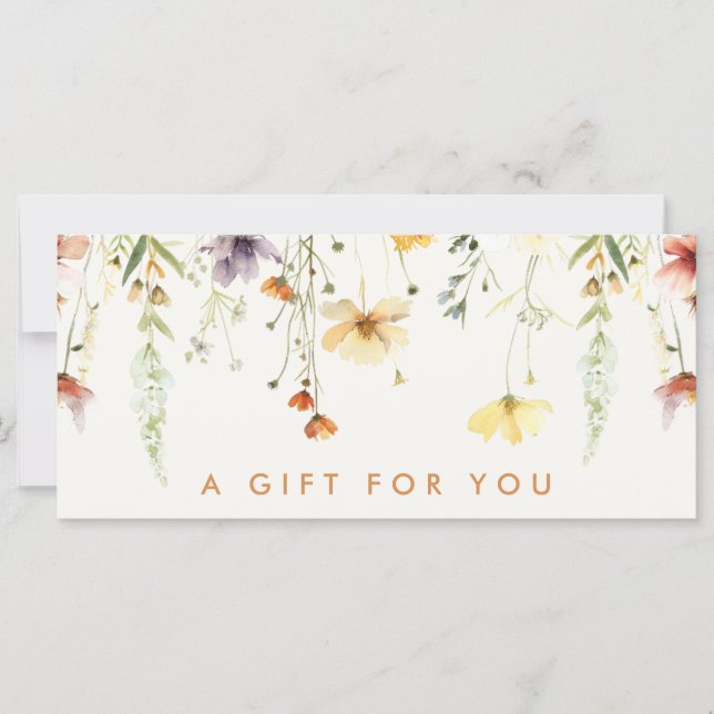 Carte Certificat cadeau Fleur sauvage rustique (Devant)