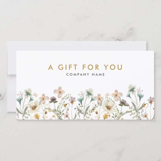 Carte Certificat cadeau floral (Devant)