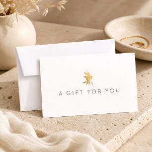 Carte Certificat Cadeau Floral Luxe Or