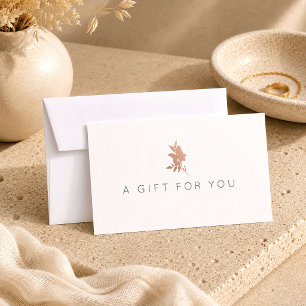 Carte Certificat Cadeau Floral Rose Doré Luxe