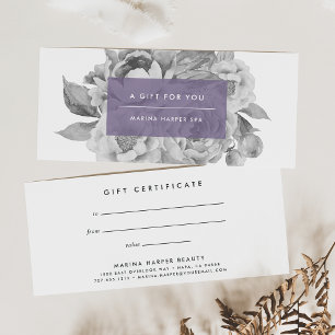 Carte Certificat cadeau Floral vintage Lilac