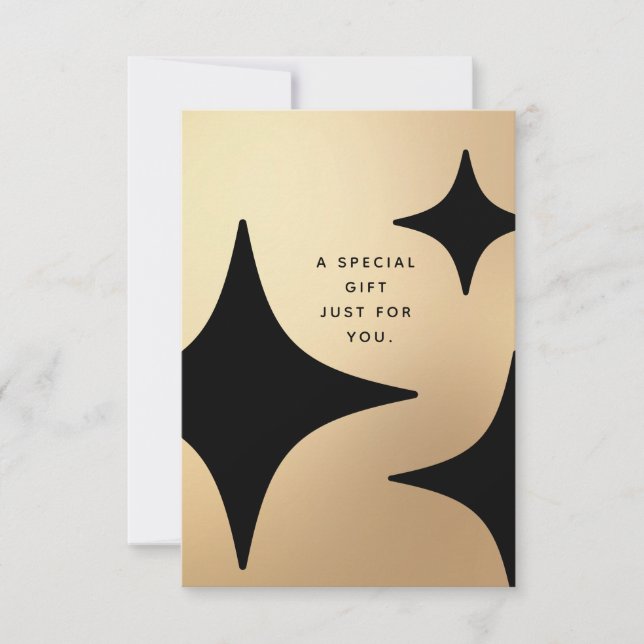 Carte Certificat cadeau Gold Black Stars (Devant)