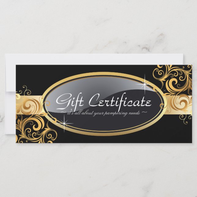 Carte Certificat cadeau Gold et Black Salon (Devant)