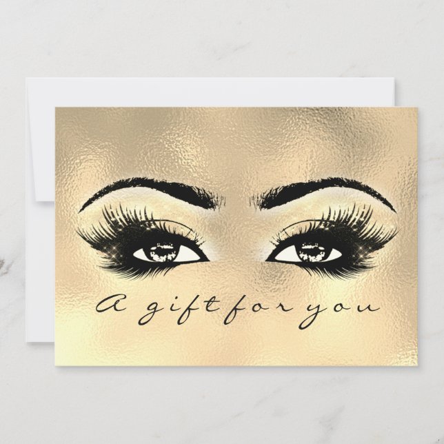 Carte Certificat cadeau Gold Glass Lashes Beauty Maquill (Devant)