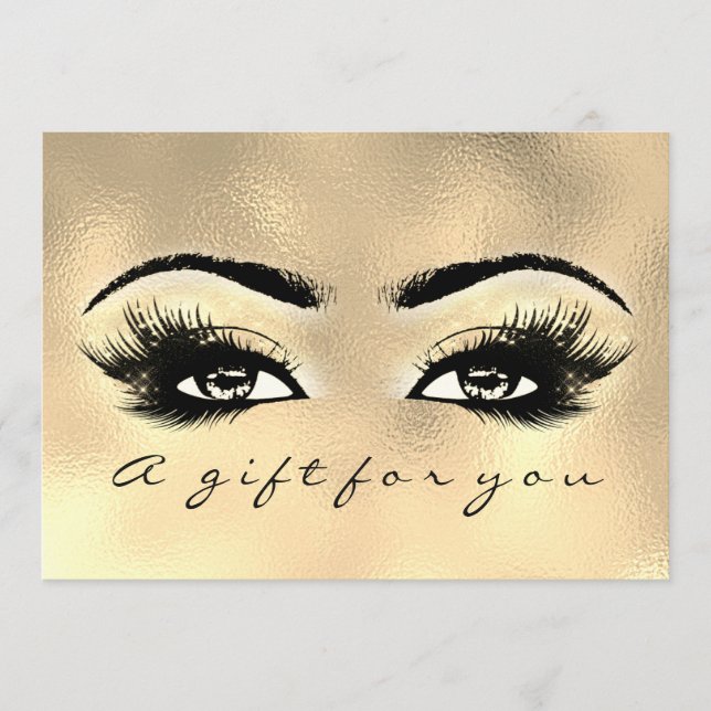 Carte Certificat cadeau Gold Glass Lashes Beauty Maquill (Devant)