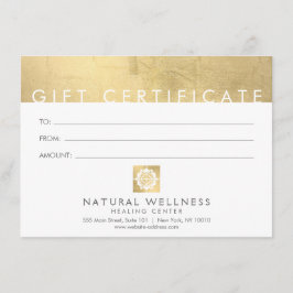 Carte Certificat-cadeau Gold Wellness Abstrait moderne