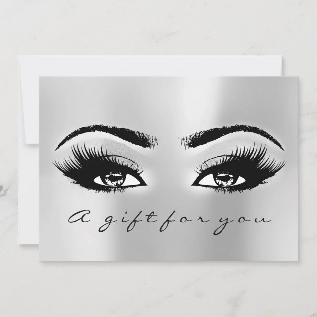 Carte Certificat cadeau Gris Argent Lash Beauty Maquilla (Devant)