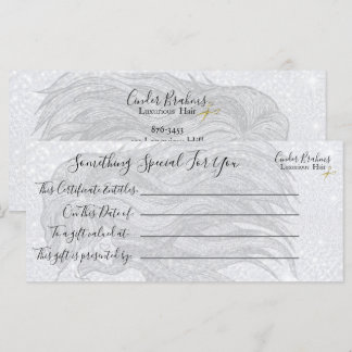 Carte Certificat Cadeau Gris Artistique Moderne