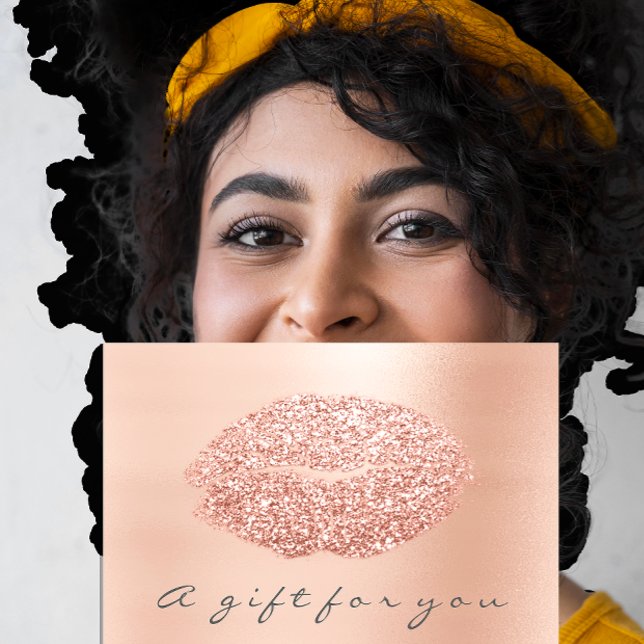 Carte Certificat cadeau Gris Rose Gold Kiss Beauty Studi (Gift Certificate Gray Rose Gold Kiss Beauty Studio)