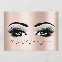 Carte Certificat Cadeau Gris Rose Lashes Beauty Maquilla