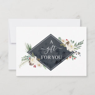 Carte Certificat cadeau Holly Berry & Floral Blossom